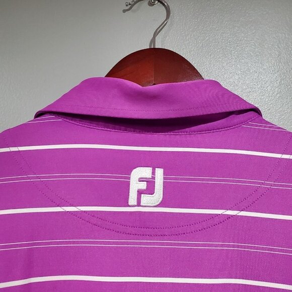 FootJoy Men's FJ Purple Golf Polo Shirt Collared Short-Sleeved Embroidered Sz XL - Picture 8 of 9
